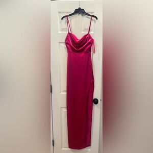 Elegant Pink Satin Dress